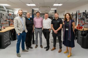 Left to right: Jonathan Harrison – Director at The ACT, Suzanne Read – Operations Manager at Activate Cycle Academy, Tom Ainscough – Operations & IT Director at ZyroFisher, Rob Haycock – CEO at ZyroFisher, Jack Swain – Workshop Trainer at Activate Cycle Academy, Nancy Buckley – Director of Career Pathways at Activate Learning
