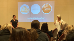 Beauty therapy students learn how to treat people with long-term illness and about five-star wellness at The Randolph Hotel - presentation