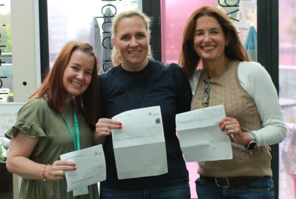 Left to right: Stacy Temple, Claire Vessey and Tamara Wolcough