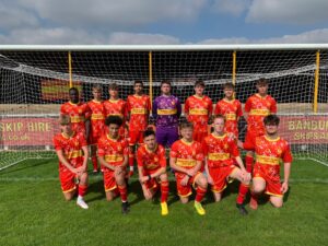 Banbury United Academy players at Banbury United Stadium - Banbury and Bicester College