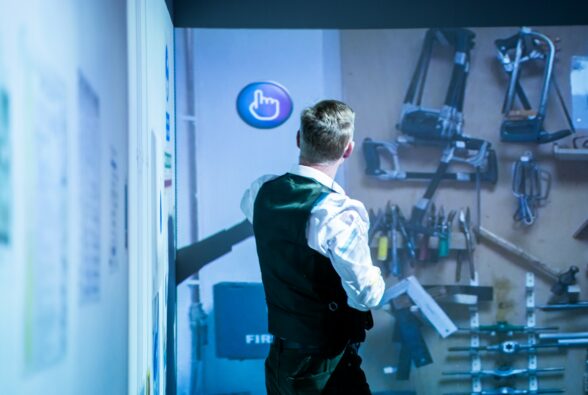 James Kieft, Teaching and Learning Development Manager at Activate Learning, shows attendees how the immersive suite, which is part of the college’s Care Skills Training Centre, where students experience different scenarios to enhance their learning. 