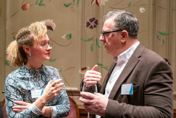 Steph Schlipper talking to Nigel Horton-Baker