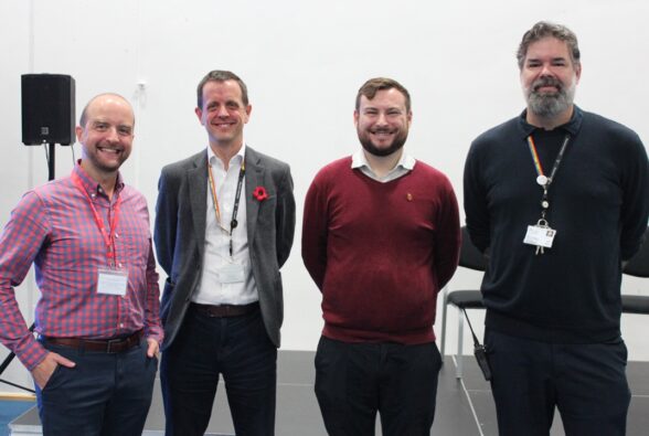 Roddy Peters, Head of Digital Skills at Windsor Forest Colleges Group, Jon Adams, Chief Strategy Officer at Activate Learning, Peter Swallow MP for Bracknell, Crowthorne, Sandhurst and Whitegrove and Marc Challans, Learning Environments Manager at Activate Learning